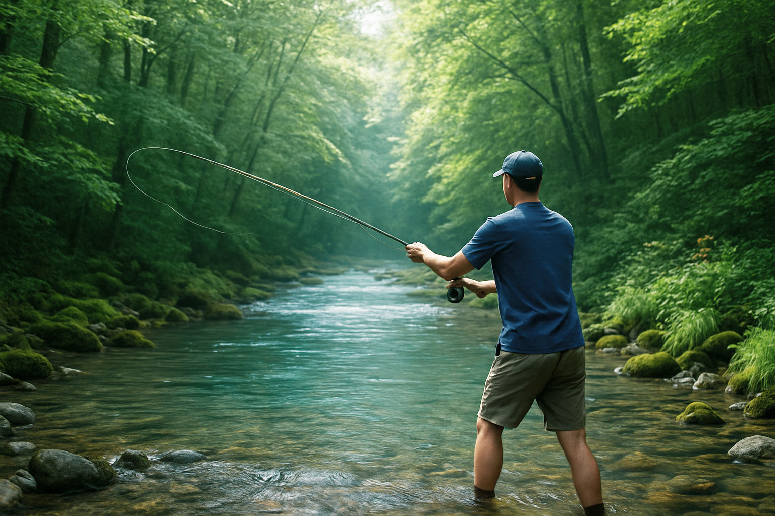 早朝フィッシング: 鴨沢の清流で魚釣りチャレンジ